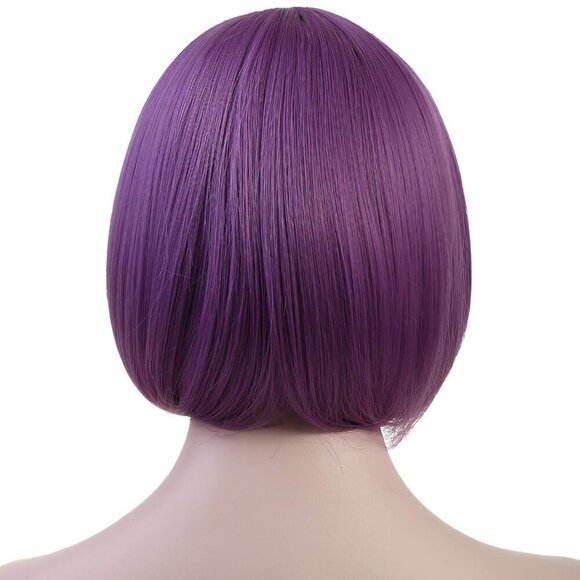 ? Women Purple Short Straight Hair Flapper Quality Cosplay Costume Bob Wig main image 5